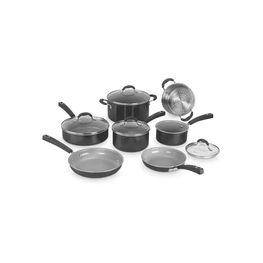 Cuisinart Kochgeschirr-Set aus schwarzem Aluminium mit Antihaftbeschichtung