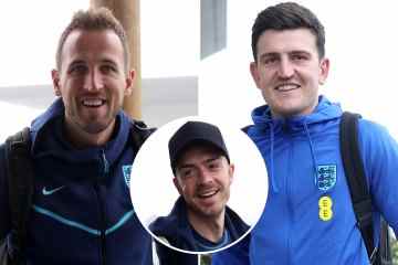 Lächelnde englische Stars treffen sich im St. George's Park, bevor sie zur Weltmeisterschaft fliegen