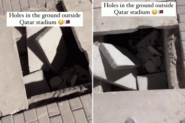 Loch öffnet sich außerhalb des WM-Endstadions, bevor überhaupt ein Ball getreten wurde