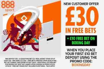 Gratiswetten: Erhalten Sie 30 £ Bonus plus 10 £ am Boxing Day, wenn Sie 888Sport beitreten