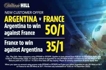 WM-Finale: Gewinnen Sie Frankreich mit 35/1 oder Argentinien mit 50/1 – William Hill