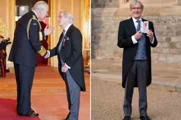 Corries Bill Roache trifft Charles, als er OBE für Verdienste um die Schauspielerei überreicht