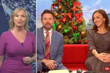 Carol Kirkwood von BBC Breakfast ging mit rotem Gesicht, als Jon Kay nach ihr wischte