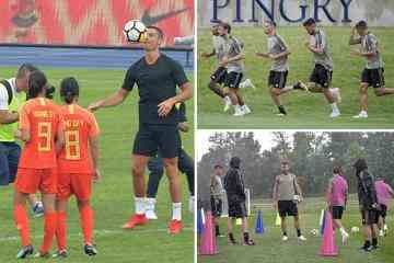 Ronaldo trifft Kinder auf China-Tour, während Juve-Teamkollegen trainieren