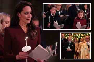 Prinzessin Kate blendet, als sie sich William & Kids beim Weihnachtskonzert anschließt