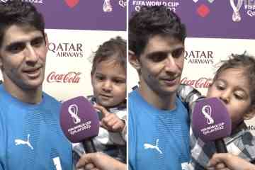 Sehen Sie sich den entzückenden Moment an, in dem der Sohn des marokkanischen Stars Bounou das Mikrofon mit Eiscreme verwechselt