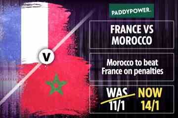 WM-Halbfinale BOOST: Bringen Sie Marokko dazu, Frankreich im Elfmeterschießen mit 14/1 zu schlagen