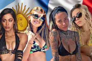 Argentinien gegen Frankreich Wags, darunter ein berühmter Sänger und Besitzer eines Tattoo-Studios