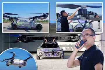 Sehen Sie sich ein fliegendes Auto im Wert von 120.000 £ an, das mit einer riesigen elektrischen Drohne den Verkehr schlägt
