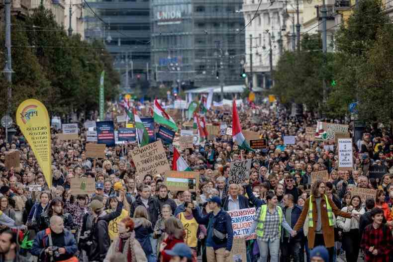 Hungary teacher protest Budapest October Viktor Orban