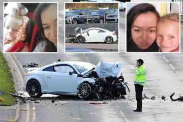 Hommagen an Mädchen, 4, und Mutter getötet, nachdem sie von „Audi Racing a BMW“ getroffen wurden