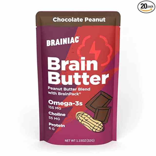 Brainiac-Erdnussbutter-Mischung mit Omega-3-Fettsäuren, Schokoladen-Erdnuss