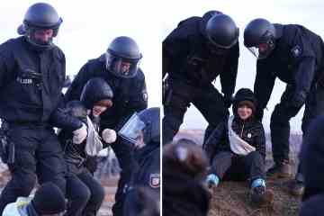 Die Öko-Kriegerin Greta Thunberg wird bei einer Anti-Kohleminen-Demo von der Polizei entführt
