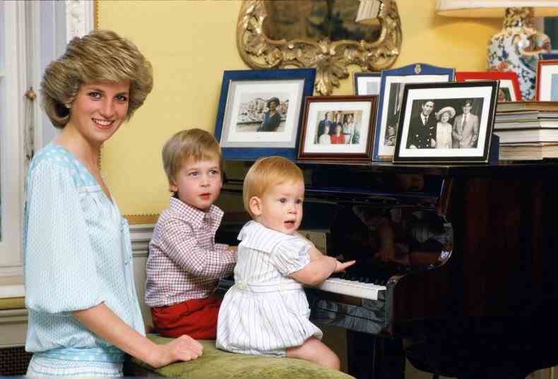 Prinzessin Diana und die Prinzen William und Harry