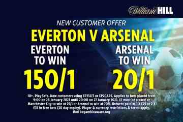 Everton vs Arsenal: Gunners bei 20/1 oder Toffees bei gewaltigen 150/1 mit William Hill