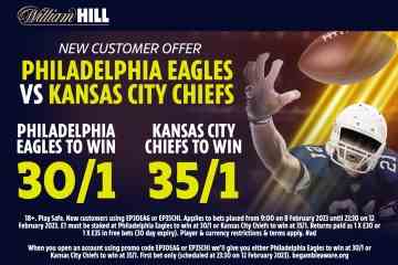 NFL – William Hill Angebot: Holen Sie sich Eagles bei 30/1 oder Chiefs bei 35/1, um den Super Bowl zu gewinnen