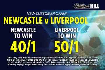 Holen Sie sich Newcastle bei 40/1 oder Liverpool bei 50/1, um mit dem William Hill Special zu gewinnen