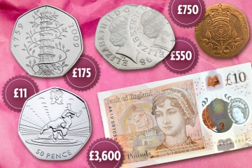 Fünf seltene Münzen und Banknoten im Wert von bis zu 3.600 £ – haben Sie eine in Ihrer Handtasche?