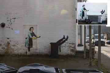 Rat verprügelt, weil Banksy-Wandbild ruiniert wurde, da Kunstwerke durch WHEELIE BIN ersetzt wurden