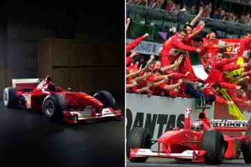 Schueys Ferrari F1-Auto, mit dem der Star die 1. Meisterschaft gewann, steht zum Verkauf