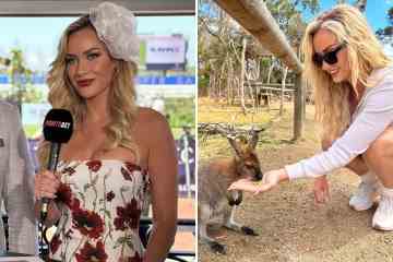 Paige Spiranac genießt einen glamourösen Tag bei den Rennen, nachdem sie ein Känguru-Baby gefüttert hat