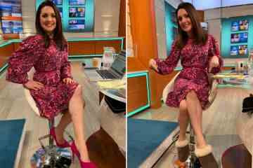 Guten Morgen, die Britin Laura Tobin zeigt ihre durchtrainierten Beine in einem rosa Minikleid