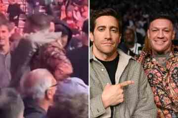 Schau dir an, wie sich McGregor und Jake Gyllenhaal bei UFC 285 nach den Schauspielerfilmen umarmen