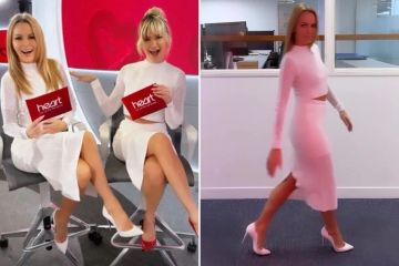 Amanda Holden lässt ihre Beine blitzen, als sie mit Ashley Roberts einen Outfit-Fehler macht
