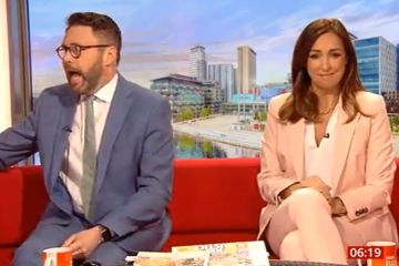Jon Kay von BBC Breakfast ist wegen eines groben Live-Fehlers zusammengezuckt – während Sally lacht