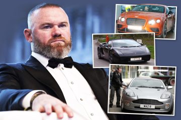 In Wayne Rooneys unglaublicher Autosammlung mit Bentley und Lambo