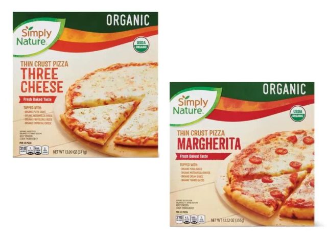 Simply Nature Bio-Pizza mit drei Käsesorten oder Margherita