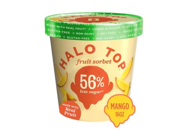 Mango-Sorbet-Eis mit Halo-Top