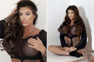 Katie Price präsentiert ihre Brüste und neuen Tattoos in sehr sexy durchsichtiger Unterwäsche