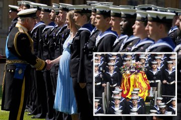 Mitarbeiter der Royal Navy, darunter schwangere Sanitäterin, von King geehrt
