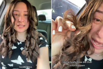 Frau bricht in Tränen aus, nachdem sie 50 Pfund gespritzt hat, um sich die Haare locken zu lassen