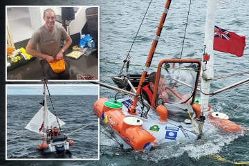 Draufgänger segelt in einem winzigen Boot aus Haushaltsgegenständen über den Atlantik