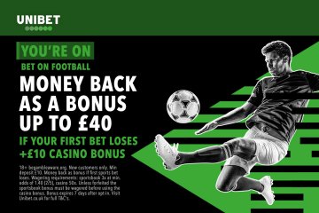 Holen Sie sich bis zu 40 £ zurück, wenn Sie Ihre erste Wette verlieren, PLUS 10 £ Casino-Bonus bei Unibet
