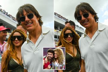 Die Fans toben, als Shakira beim Miami Grand Prix mit Tom Cruise nach der Trennung von Pique spielt