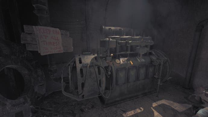 Amnesia: The Bunker Rezensions-Screenshot des Generatorraums. 