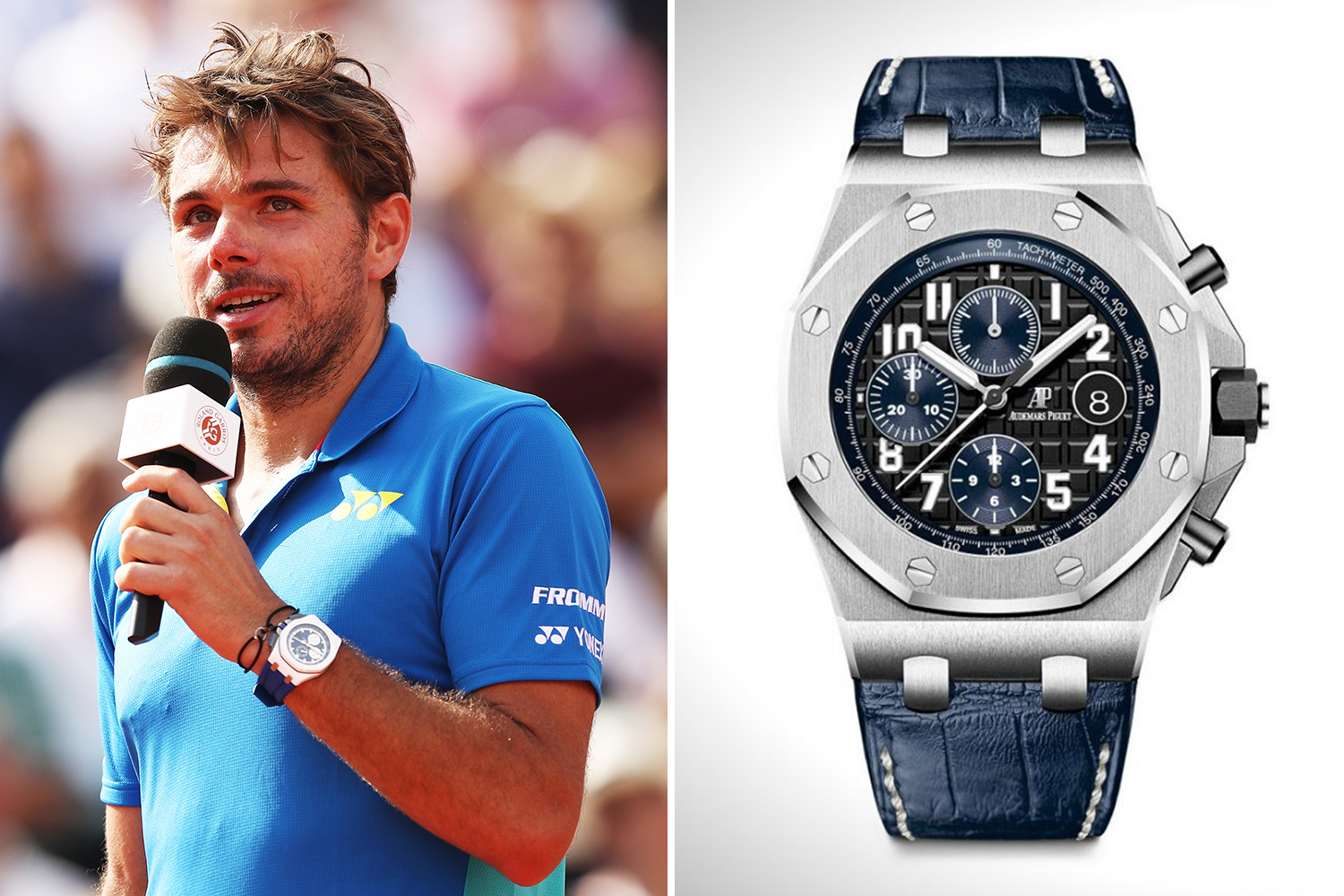   Stan Wawrinka ist Markenbotschafter von Audemars Piguet, ebenso wie Serena Williams, die ihre Royal Oak Shore-Uhr trägt