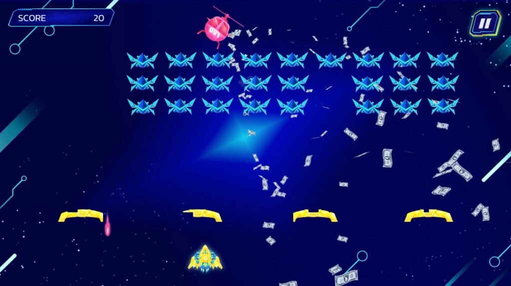 Ein Werbefoto aus dem Spiel Coin Invaders auf Steam.