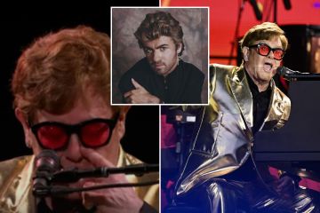 Elton John wischt sich die Tränen, als er George Michael in Glastonbury Tribut zollt
