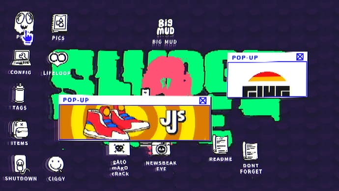 Sludge Life 2 – das Betriebssystem des Spiels mit Pop-up-Anzeigen