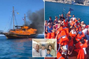 Kurz darauf geht ein Ferienboot in Flammen auf, als britische Touristen ins Meer springen, um zu entkommen