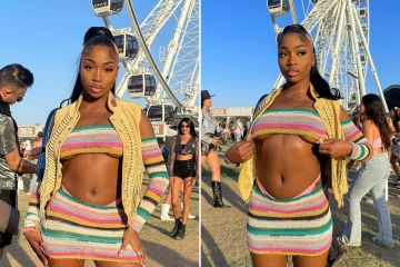 Indiyah Polack von Love Island zeigt bei Coachella ihre Unterbrust in einem sexy Top