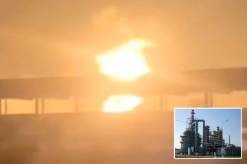 Russische Ölraffinerie wurde von ukrainischen Kamikaze-Drohnen getroffen und löste ein riesiges Inferno aus