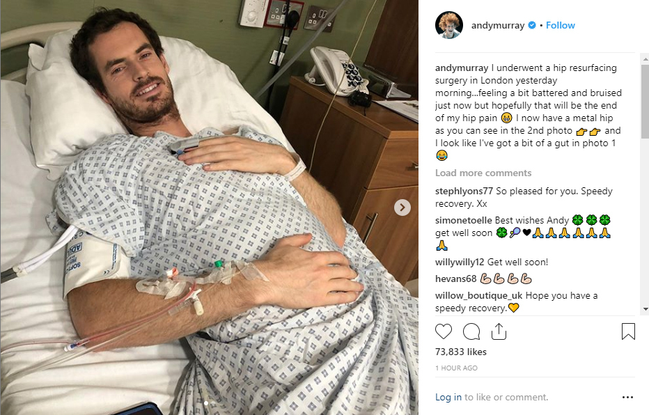 Andy Murray nutzte die sozialen Medien, als er sich der Operation unterzogen hatte