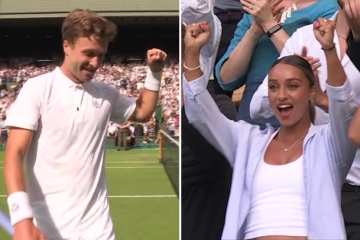 Liam Broadys umwerfende Freundin feiert, als er die Nummer 4 in Wimbledon schlägt
