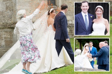 Öko-Yob überfällt Osbornes Hochzeit und bewirft ihn und seine Braut mit orangefarbenem Konfetti