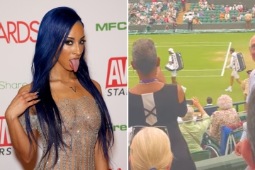 Erotikfilmstar Teanna Trump besucht Wimbledon, um die Amerikaner Eubanks anzufeuern